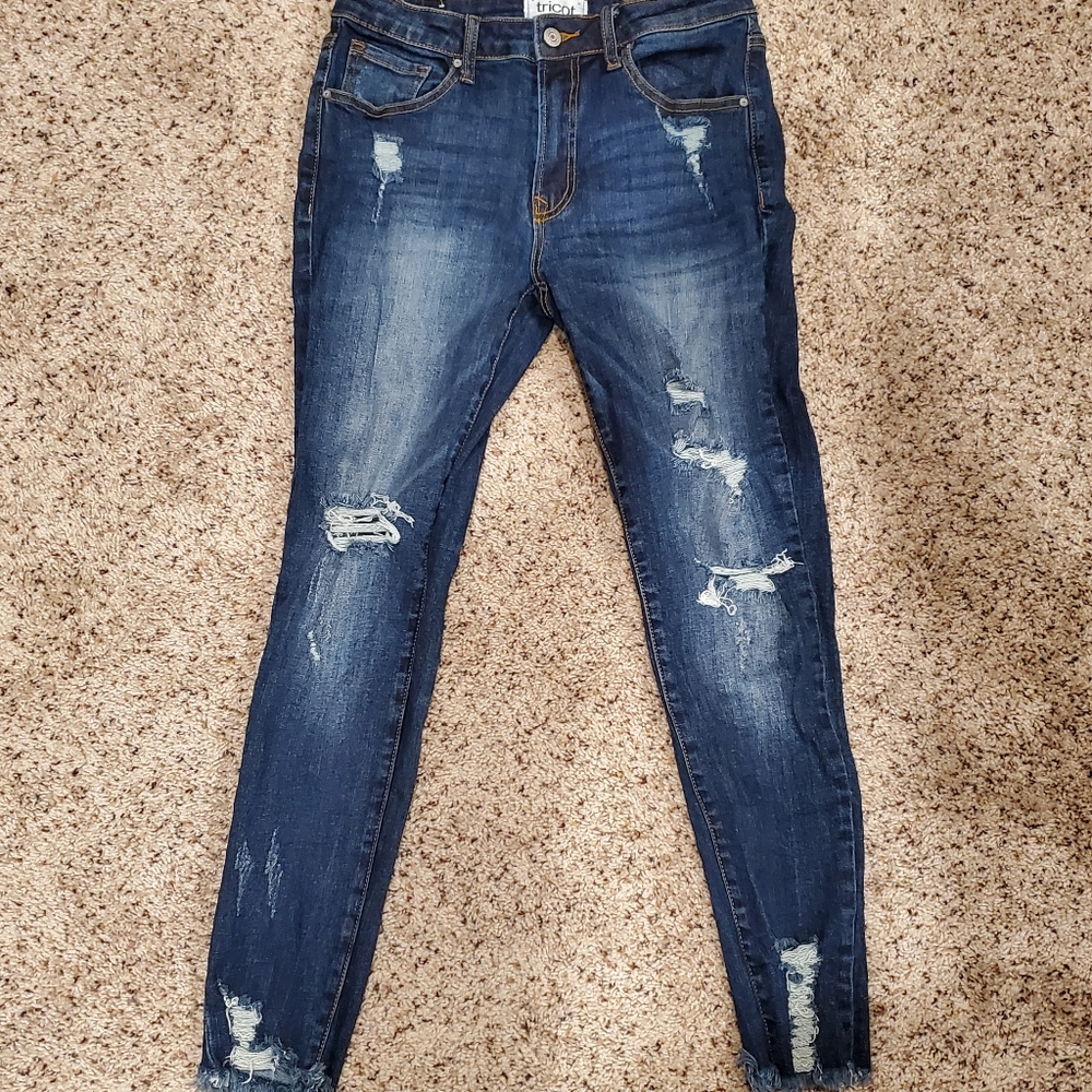 Distressed tricot skinny Jeans size 7